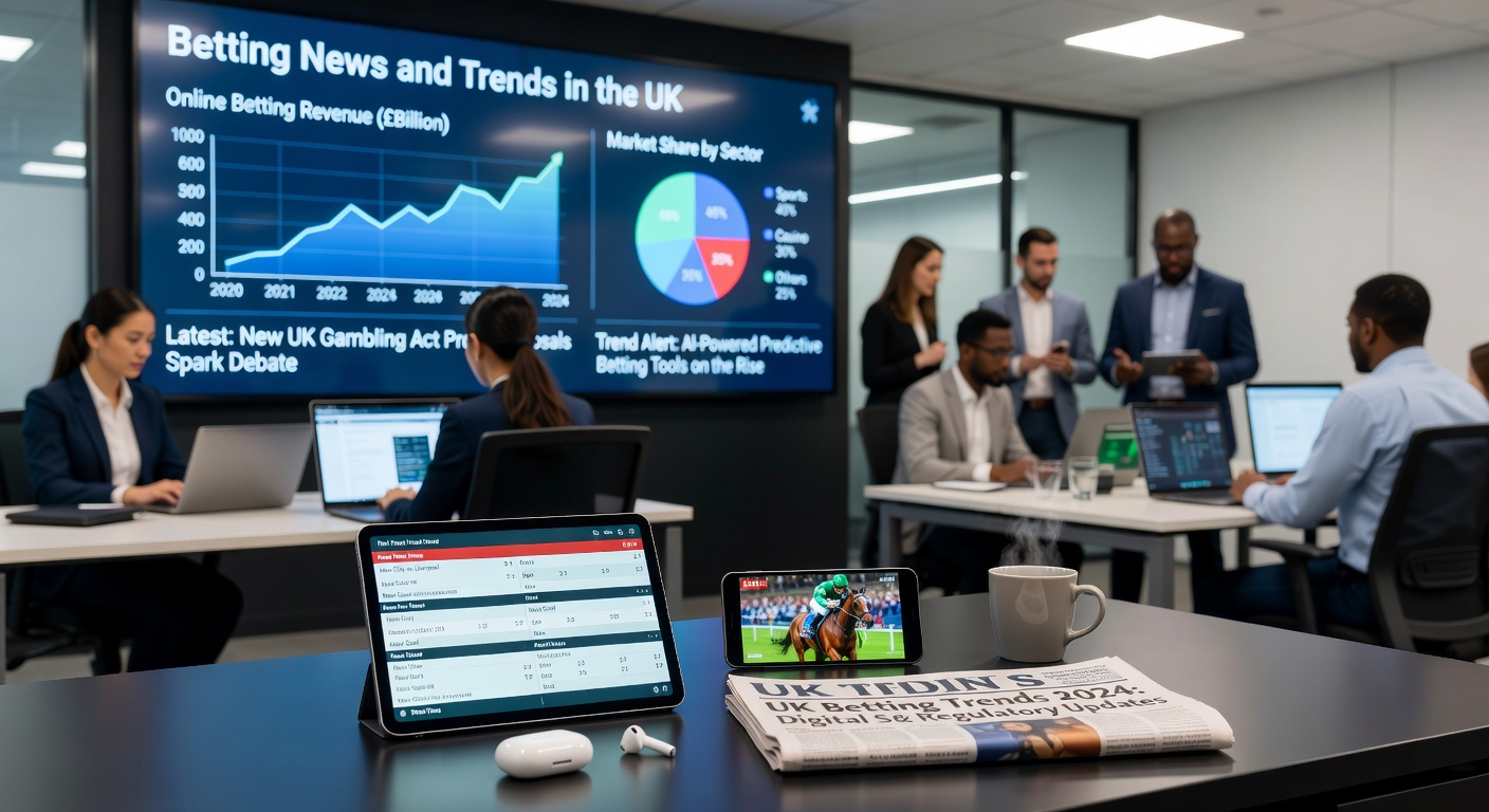 Graphic illustrating UK Gambling Commission regulatory changes with icons for taxes, slot machines, and safety checks in the online gaming sector