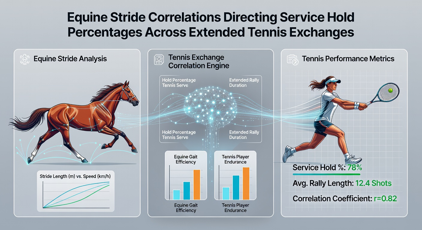 Data visualization showing stride frequency lines intersecting with tennis hold percentage trends across extended matches