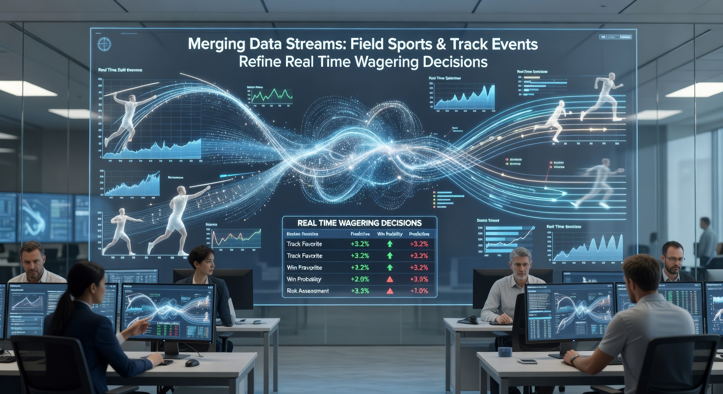 Real-time wagering interface showing fused data from field sports and track events