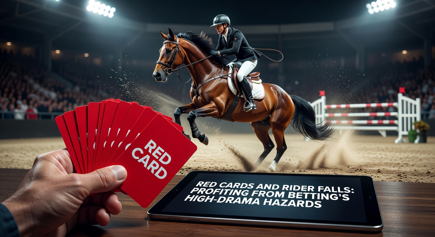 A dramatic football referee issuing a red card amid chaotic player reactions, capturing the high-stakes tension of match-altering moments
