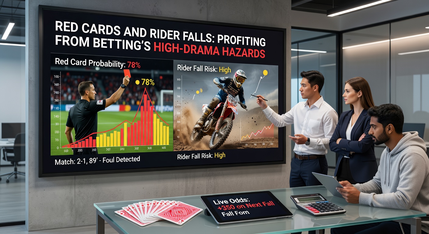 A jockey tumbling from a horse mid-jump in a intense National Hunt race, highlighting the raw peril and betting intrigue of rider falls