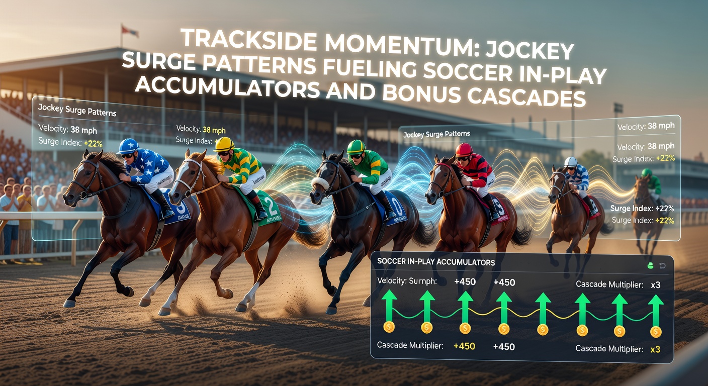 Split image showing soccer player surging toward goal and jockey in mid-race charge, illustrating betting momentum crossover