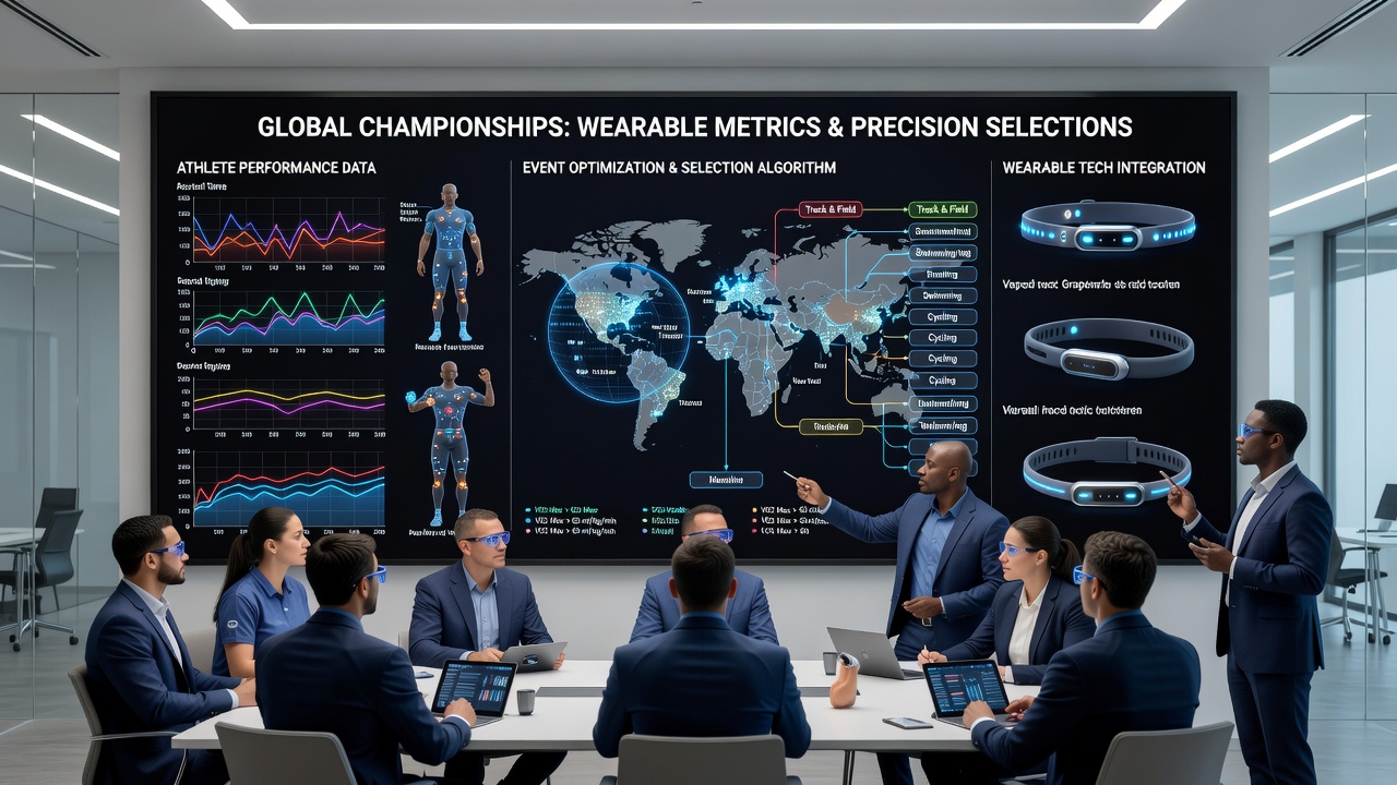 Data visualization from wearable sensors displayed during athlete selection meetings for international events