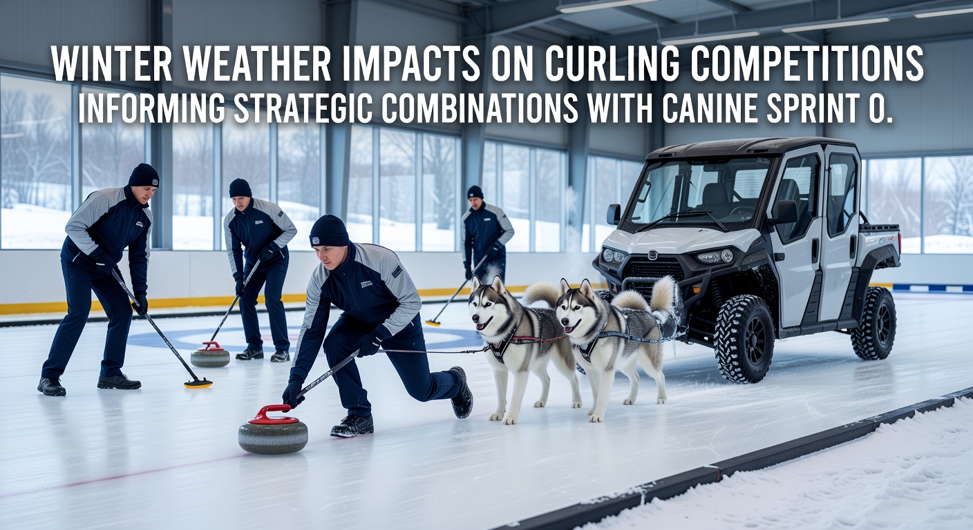 Greyhound sprint race alongside curling strategy overlay graphic